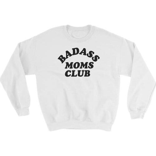 Badass Moms Club Sweatshirt - Mom Shirts - Sweatshirts - Gift for Moms by Sassicoconut women casual tops pullover jumper