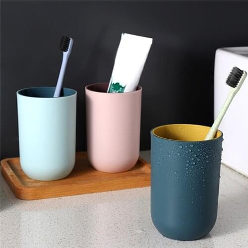Tooth Mug Home Bathroom Accessories Brush Holder Simple Design Multifunction PP Material Washing Tooth Cup