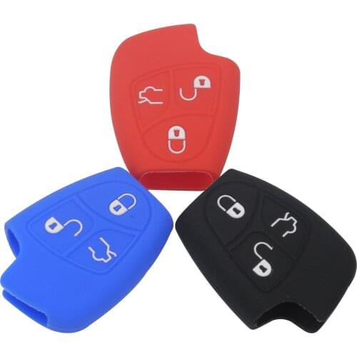 Kutery Silicone Rubber Car Key Cover For Mercedes Benz B C E ML S CLK CL Remote Case Protecter 3Buttons