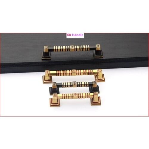 Brass handle Matte Furniture Handle Knob Black Brass Metal Wardrobe Handle Kitchen Cabinet Black Handle Golden Furniture Handles