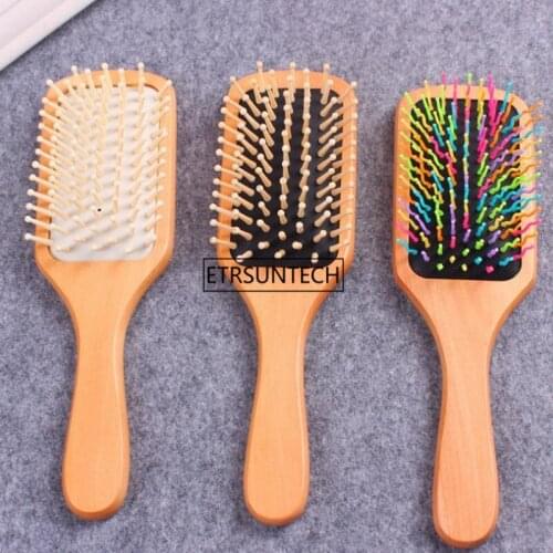 50pcs Natural Wooden Massage Airbag Comb care Hair Care Hair Brush Beauty SPA Massager Comb Antistatic Head Wooden Comb F3490