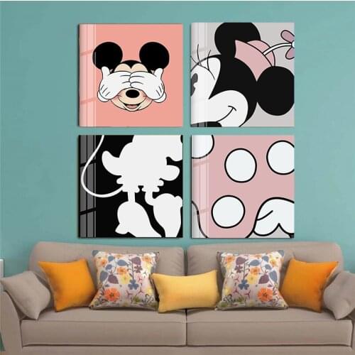 Disney Cute Disney Mickey Mouse Canvas Paintings Cartoon Posters Anime Prints Wall Art Pictures for Childrens Room Home Decor