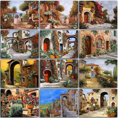 5D Diamond Painting Kit Paint City village landscape flower seascape Full Square&Round embroidery mosaic Cross stitch home decor