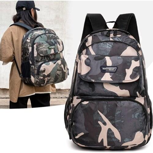 Backpack For Teenager Nylon Waterproof Backpack Mini Solid Color Mens Backpack Camouflage Travel School Backpack School Bag