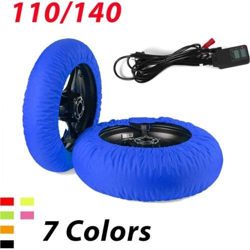 New 110/140 Front and Rear CE Digital Motorcycle Racing Tire Warmer Tyre Warmer Motorbike Wheel Heater Cover Set Accessories