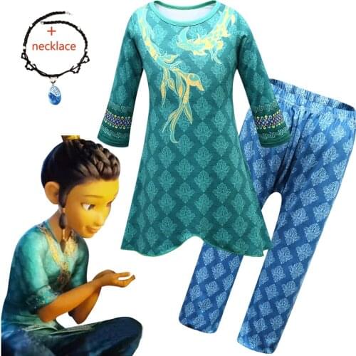 New Movie Raya and The Last Dragon Kids Cosplay Legend Halloween Costume Raya Bodysuit Fancy Set Children Performance Costume