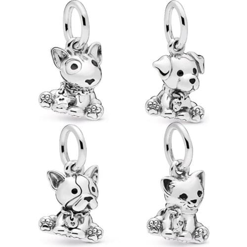 Labrador Dog Pendant Charm 100% 925 Sterling Silver Labrador Dog Pendant Charms Fit Original Bracelet Diy Jewelry