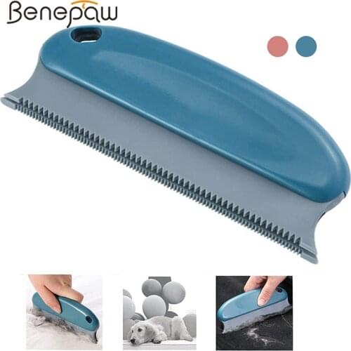 Benepaw Professional Safe Soft Pet Hair Remover Brush For Cleaning Carpets Sofas Furnishings Car Interiors Dog Cat Hair Portable