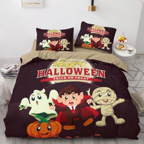 Luxury 3D Halloween Duvet Cover Set Comforter Bedding Set Full King Queen Double Single Size Cartoon Design Custom Bedclothes