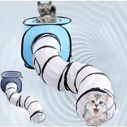 S Shape Cat Tunnel Tube with House Indoor Funny Interactive Toys Kitten Collapsible Tent Pet Toys Rabbit Small Dog Game Supplies