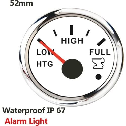 Universal Car Boat Holding Tank Level Gauge 52mm Sewage Level Gauge 0-190ohm For Marine Auto Motor Rv With Alarm Light