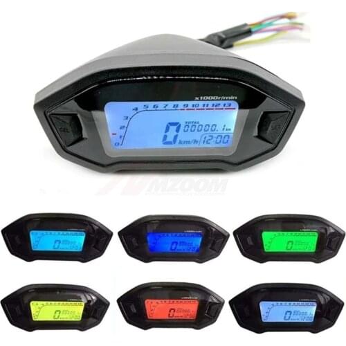Universal Motorcycle LCD Digital Speedometer Odometer Backlight Motorcycle Odometer for 2,4 Cylinders Motorcycle Meter 13000RPM
