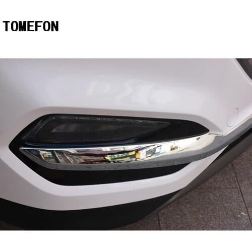 Exterior Decoration Car Styling For Hyundai TUCSON 2015 2016 ABS Chrome Front Bumper Corner Protector Cover Trim