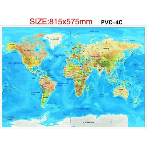 Waterproof Scratch Close Map World Map Best Decoration School Office Stationery