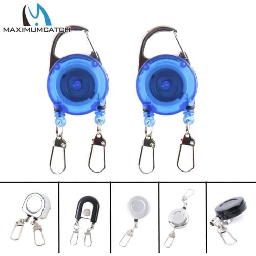Maximumcatch 2pcs/lot High Quality Fly Fishing Zinger Retractor Blue&Black Color Hook Up Zinger Fly Fishing Accessory Kit