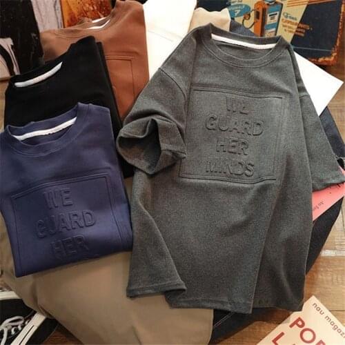 300 catties fat m short-sleeved t-shirt women thickened hair oversized loose-fitting round collar show thin meat bottoms