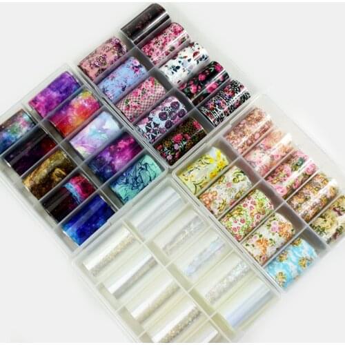 10rolls Lavender Flowers Nail Foils Metal Letter Text Nail Art Sticker Holographic Transfer Foil Marble Pasiley Decals
