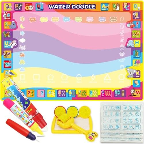 100*70CM Water Drawing Mat Doodle Board Set with Magic Water Pen Magic Painting Instruction Toys for Kids Children