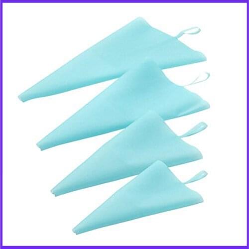 4 Sizes Silicone Pastry Bags Set piping set Baking Cookie Cupcake Decorating Bag-Blue (S+M+L+XL)