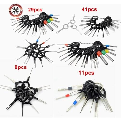 41/38/29/8pcs Car Terminal Removal Tool Puller Auto Set Motorist Kit Automotive Repair Tool Stylus Wire Crimp Pin Extractor