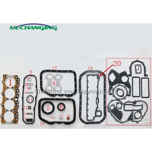 4BE1 4BE1N For ISUZU ELF 250 350 NKR 3.7L METAL Engine Parts Automotive Spare Parts Full Set Engine Gasket 5-87811-193-0