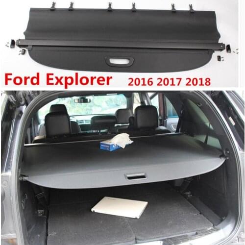 Aluminium alloy + Fabric Rear Trunk Security Shield Cargo Cover For Ford Explorer 2016 2017 2018 Car Accessories
