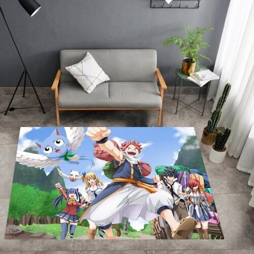 Large Anime Fairy Tail Power Fire Floor Rug Doormat Square Carpet Room Bedroom Kitchen Living Room Non-slip Mat Gift