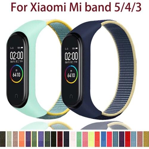 Bracelet for mi band 5 6 Strap Nylon Sport loop watch Belt pulsera correa Miband strap Wristband for xiaomi Mi band 4 3 Bracelet