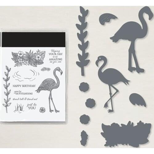 Flamingo Metal Cutting Dies and Stamps Stencil for DIY Scrapbooking Paper Card Making embossing craft dies
