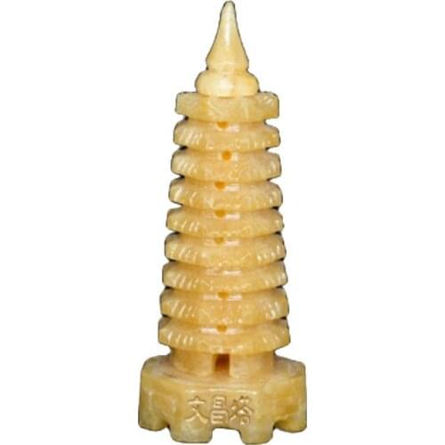 China handmade Natural topaz jade ornaments exquisite pagoda