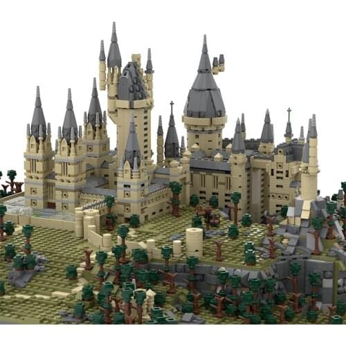 MOC Model Magic Movie Castle Fortress 16060 7315 7316 7317 Giant Witchcraft School Model Assembly Building Blocks Xmas Gift