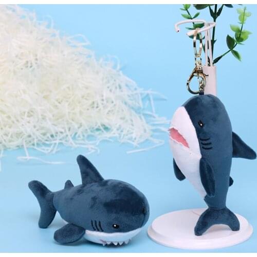 Cute Simulation Shark Plush Key Chain Pendant Toys Soft Cartoon Whale Stuffed Doll Backpack Keychain Bag Pendant Kids Gifts