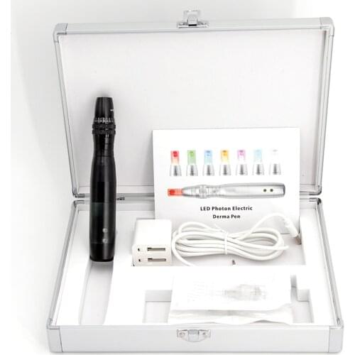 Newest 7 Colors LED Photon electric rechargeable photon LED dermapen Electric digital Derma Micro needling collagen pen