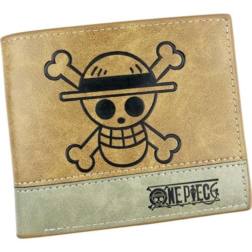 New PU Short Wallet Anime One Piece Teenager Casual Mens Bifold Leather Photo Credit Note Cards Holder Purses Hot