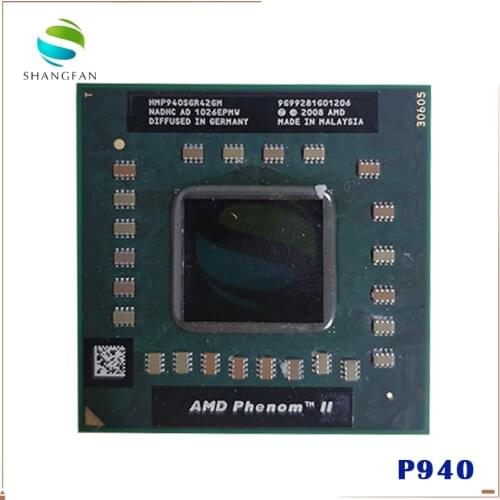 Laptop cpu processor AMD P940 HMP940SGR42GM 1.7GHz 2MB Quad Core Socket S1 (S1g4) PGA638