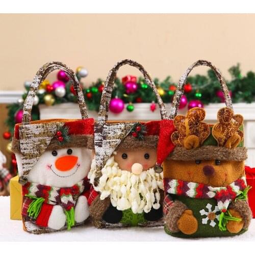 Luxury Candy Handbag For Packing Wedding Sugar Boxes Storage Christmas Present Home Santa Claus Elk Doll Gift Cartoon Bucket Bag