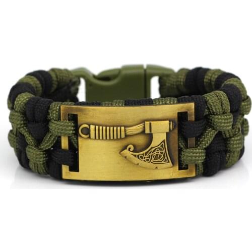 Handmade Nordic Jewelry Viking Axe Paracord Bracelet Nordic Jewelry With Gift bag