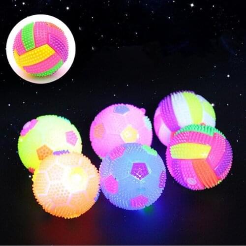 Light-Up Bouncing Ball Flashing Football Volleyball Squeeze Massage Ball Toys Glow Party Supplies Christmas Halloween
