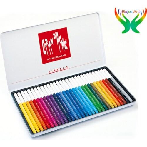 Caran d'Ache 10/15/24/30 color Metal box watercolor pen fibralo series water soluble color pen painting brush art supplies