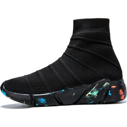High Top Slip on Sock Shoes Men Breathable Anti-ski Flat Platform Sneakers Men Causal Shoes Man Trainers Footwear Tenis Size 47
