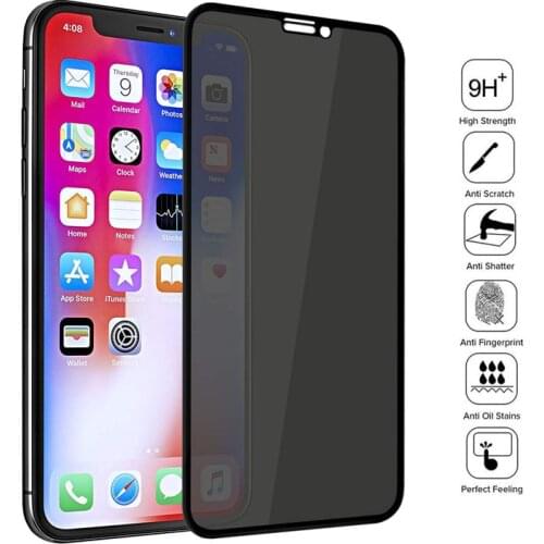 10pcs Anti-Spy Screen Protector For iPhone 12 11 Pro MAX Private Tempered Glass For iPhone XS MAX XR 7 8 PLUS Screen Protection