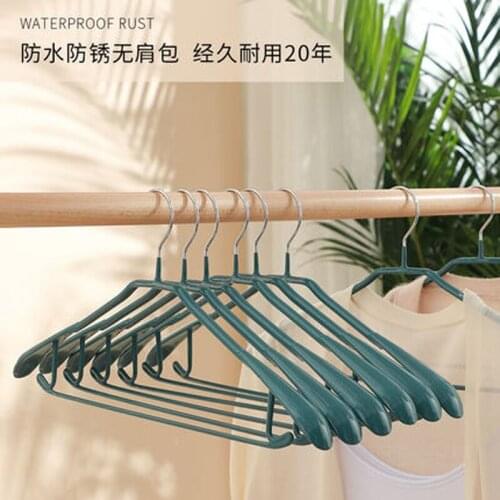 10pcs/lot Metal Clothes Hangers with Plastic Coating Thick Heavy Duty Hanger for Dry and Wet Clothing Hanging No Harm to Shape