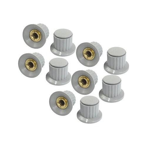 10pcs Volume Control 6mm Split Shaft Diameter Potentiometer Knobs Gray
