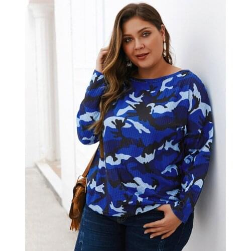 2021 Autumn And Winter Womens T-shirt Round Neck Printing Long Sleeve Chic Pullover Temperament Qn