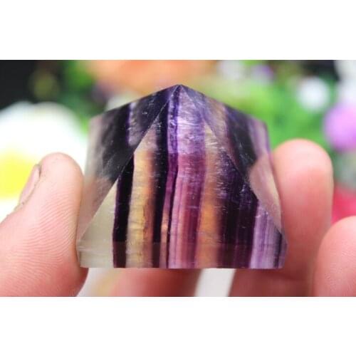 74 grams of natural quartz crystal stripes pyramid point to heal