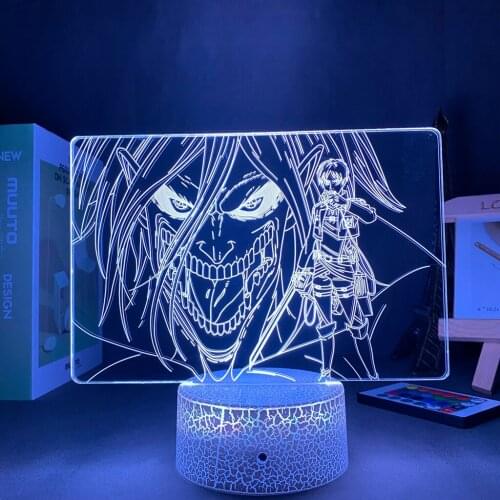 Acrylic LED Lamp Anime Attack on Titan for Home Room Decor Light Cool Kid Child Gift Captain Levi Ackerman Figure Night Lights