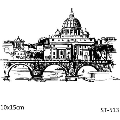 AZSG Famous Buildings Bridge Clear Stamps For DIY Scrapbooking Decorative Card making Craft Fun Decoration Supplies 10x15cm