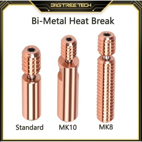 BIQU Bi-Metal Heatbreak MK10 MK8 Throat For E3D V6 Dragon Hotend Heater Block 1.75MM Filament 3D Printer Parts
