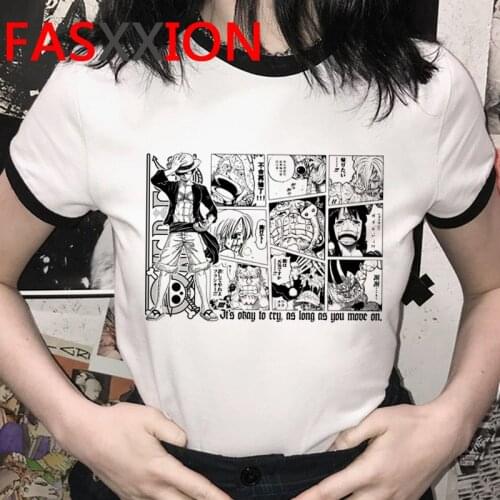 One Piece top tees male harajuku kawaii japanese 2021 couple print tshirt clothes kawaii aesthetic