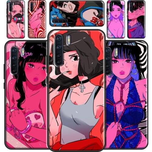 Anime Aesthetic Girl Case For OPPO A93 A91 A83 A5 A9 A31 A53 2020 A52 A72 A15 A3S A5S F5 Find X3 Pro Cover Capa